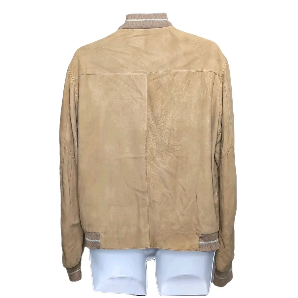 Vtg 90s-Y2K Massimo Rebecchi Suede‎ Leather Bomber Jacket Mens 40 M Italy READ